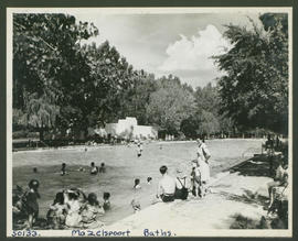 Bloemfontein district, 1946. Bathers in swimming pool at Maselspoort.