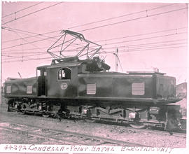 Durban, 1936. SAR Class ES1 No E96 at Congella during electrification of the Point line.