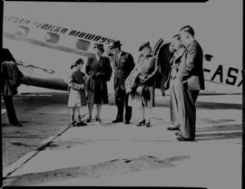 Johannesburg, December 1944. SAA Inauguration of new service in Union at Rand Airport. Passengers...