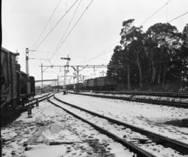Pietermaritzburg, 1967. Snow scene at station.
