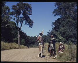 Melmoth district, 1961. Zulus on country road in Nkandla forest.