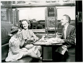"1957. Blue Train compartment scene."