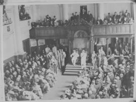 Cape Town. King George VI and Queen Elizabeth with dignitaries.