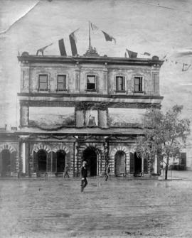 Cape Town, 1887. Harbour board offices in Adderley Street.