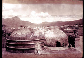 Lobamba, Swaziland, 1933. The kraal of the Queen Mother.