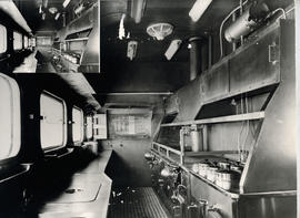 SAR dining car kitchen interior.