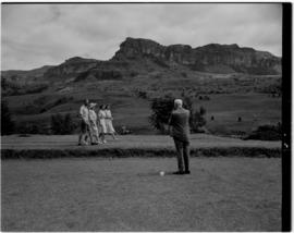 Royal Natal National Park, Drakensberg, 14 to 16 March 1947. Prime Minister JC Smuts photographin...