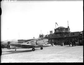 Johannesburg, 1936. Rand airport. SAA Airspeed Envoy ZS-AGA 'Gen JW Janssens' with engines runnin...