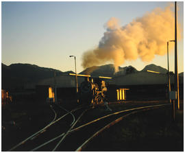 George, 1987. Station scene at sunset. [T Robberts]
