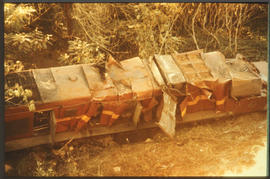 Wreckage of locomotive after accident