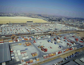 Johannesburg, 1985. Aerial view of City Deep container depot.