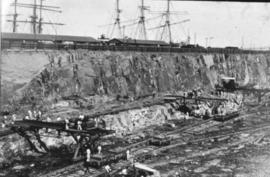 Cape Town, 1895. Excavation for docks in Table Bay Harbour.