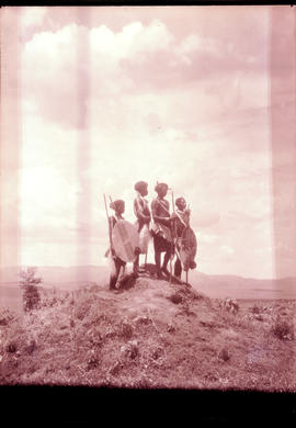 "Swaziland, 1933. Young Swazis on a hilltop."