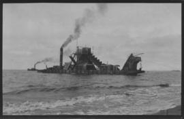 Walvis Bay, 1925. Dredger used during construction of harbour.