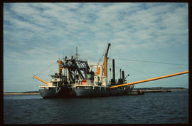 Richards Bay, November 1975. Construction vessel 'Gravelines' in Richards Bay Harbour. [D Dannhau...