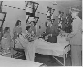 Johannesburg, 5 April 1947. King George VI visiting Baragwanath Military Hospital.