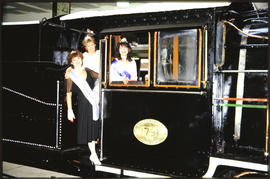 Miss SATS and Princesses Western Cape in the cabin of SAR Class 15A No 1791.