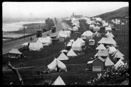 East London, 1940. Tent camp along the coast.