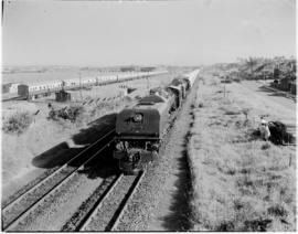 Durban, 20 March 1947. Pilot Train at Stamford Hill aerodrome staging point and Royal Train with ...