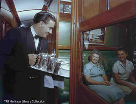 
Tea served in a compartment on the Trans Karoo Express.
