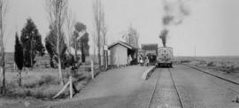 Brand, 1895. Steam locomotive in station. (EH Short)