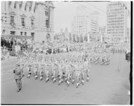 Durban, 22 March 1947. Cadets marching in front of the city hall