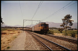 Paarl district, 1962. SAR Class 4E with special passenger train.