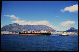 Cape Town, September 1986. 'Michele' container ship entering Table Bay Harbour. [Z Crafford]