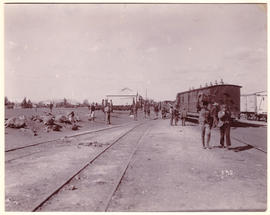 Mafeking, circa 1900. Anglo-Boer War. Railway station.
