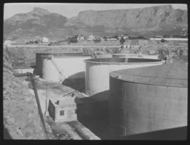Cape Town. Table Bay harbour - oil storage tanks.