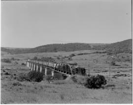 Natal, March 1947. Royal Train with SAR Class GEA Garratts on Tugela Bridge.
