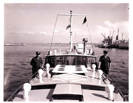 Durban, 1976. SAR Police patrol boat 'Vink' in Durban harbour.
