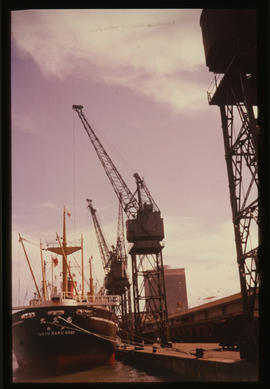 Durban. Wharf cranes in Durban Harbour.