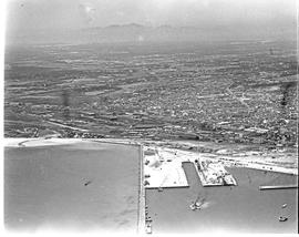 "Cape Town, 1946. Aerial view of Sturrock dock in Table Bay harbour."