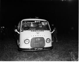 Pretoria, September 1964. Demonstration of the Noodhulpliga at Bergsig. Ford Taunus Transit Ambul...