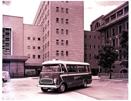 Johannesburg, 1960. SAR Chevrolet motor coach bus No MT6917 at station.