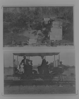 Page 05 (top. 1912. Two men on motor trolley. Page 14 (bottom). 1912. Selati River Bridge with th...