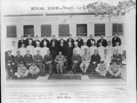 March to April 1934. Prince George and staff of the Royal Train.