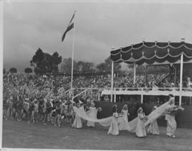 Pretoria, 31 March 1947. Children parade past the Royal dais.
