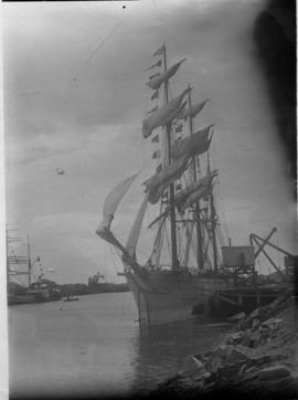 East London. Large sailing ship moored in Buffalo Harbour.
