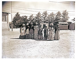 Windhoek, Namibia, 1952. Group of Herero and Ovambo women.