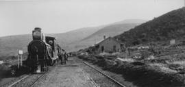Dassiedeur, 1895. Cape 7th Class, later SAR Class 7 locomotive in station. (EH Short)