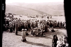 Transkei, 1932. Abakweta dance being watched by crowd.