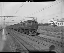 Durban, 1948. SAR Class 3E with passenger train.