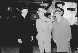 November 1945. Departure of first Avro York ZS-ATP on Springbok Service, with three men.