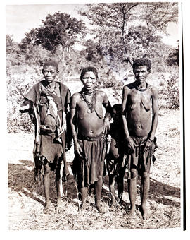 Namibia, 1944. Four Bushmen.
