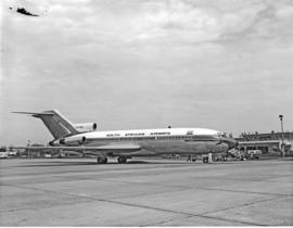 Durban, 1970. Louis Botha airport. SAA Boeing 727 ZS-SBA 'Tugela'.