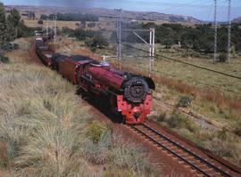 Pretoria district. SAR Class 26 No 3450 'Red Devil' with goods train on the way to Witbank. [Jan ...