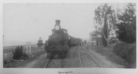 Springvale, 1895. Cape 4th Class Stephenson, later SAR Class 04  locomotive in station. (EH Short)