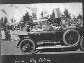Ladysmith, June 1925. Prince of Wales leaving railway station during Royal visit. (Album on Natal...